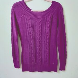 Guess Women's Vibrant Purple Knit Sweater NWT
